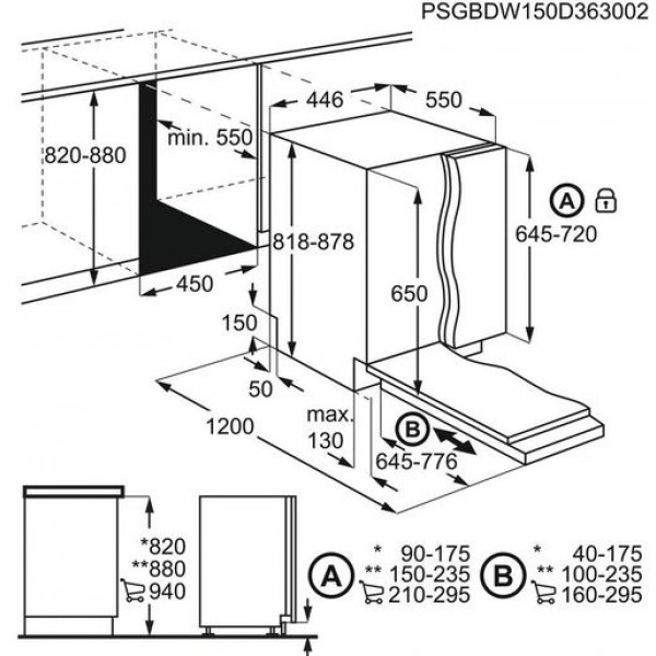 Electrolux EEG62310L Beépíthető keskeny mosogatógép
