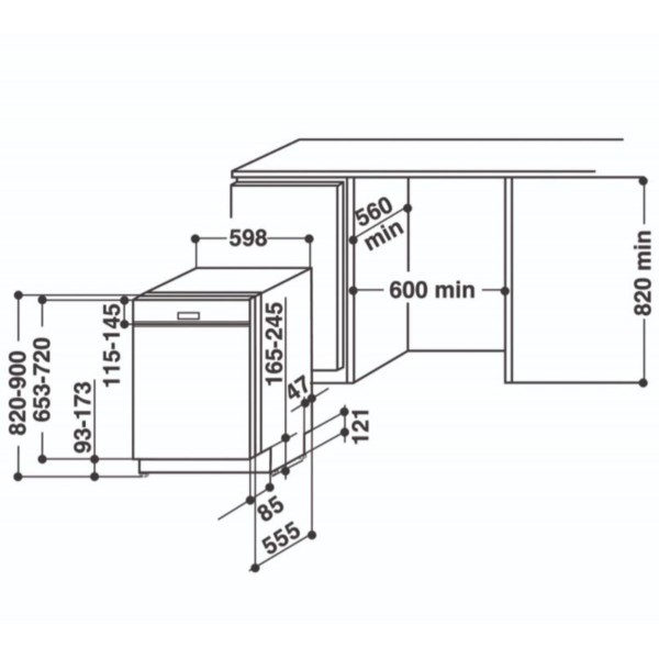 Whirlpool WBO 3T341 P X Beépíthető mosogatógép