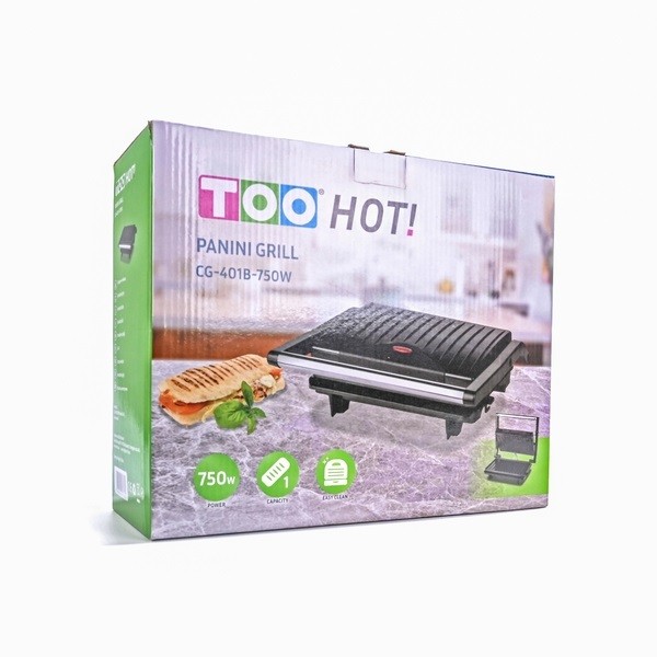 TOO CG-401B-750W Fekete kontakt grill