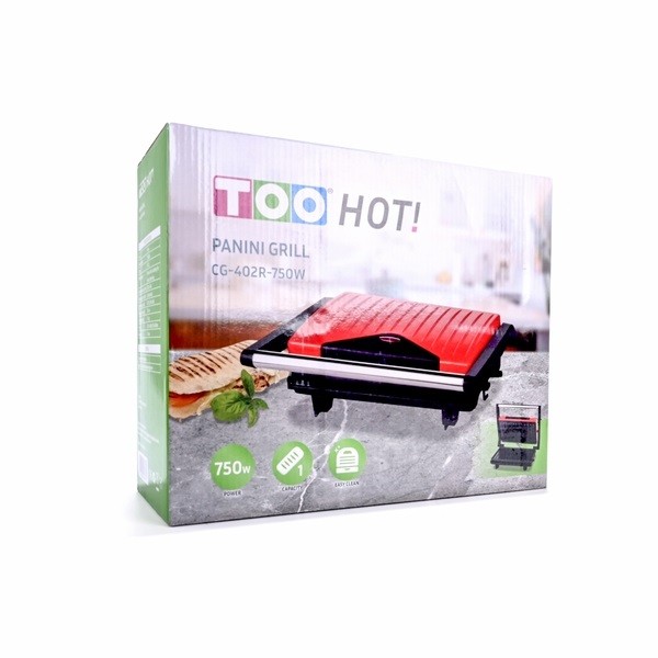 TOO CG-402R-750W Piros kontakt grill