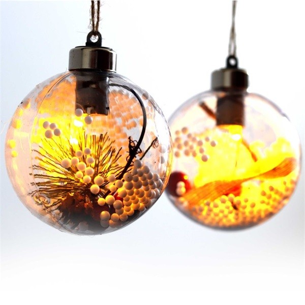 Iris Gömb alakú /E/ 8cm meleg fehér műanyag-akril LED-es fénydekoráció 