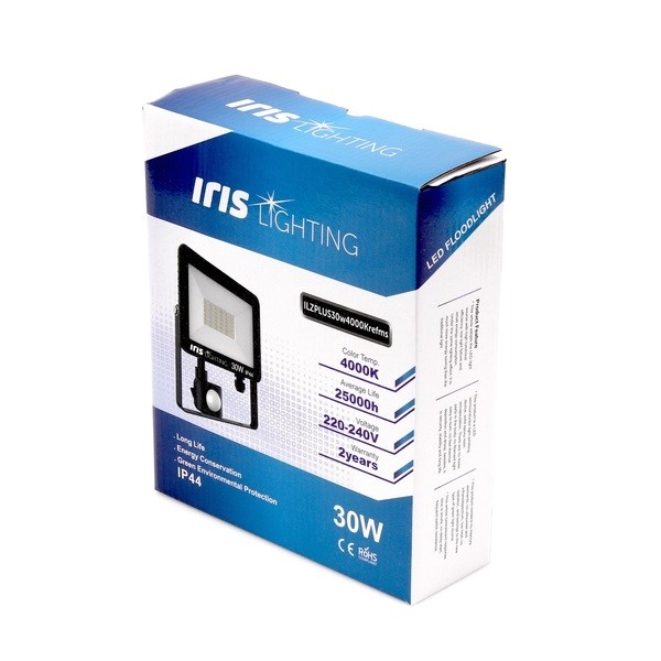 Iris Lighting Z plus 10824683 30W 4000K 2400lm mozgásérzékelős LED reflektor 