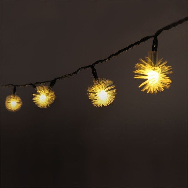 Zúzmara alakú 3cm/12m/IPX3 szabványos/meleg fehér/100db LED-es/napelemes fénydekoráció 