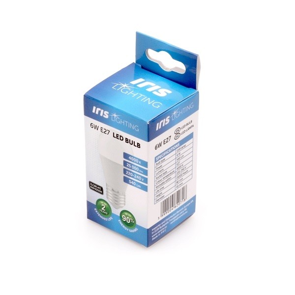 Iris Lighting Global Bulb E27 G45 6W/4000K/540lm LED fényforrás 