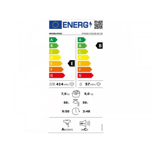 Whirlpool FFWDB 976258 BV EE mosó és szárítógép