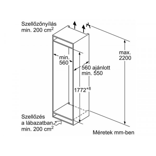 Whirlpool WHC18 T573 beépíthető hűtő