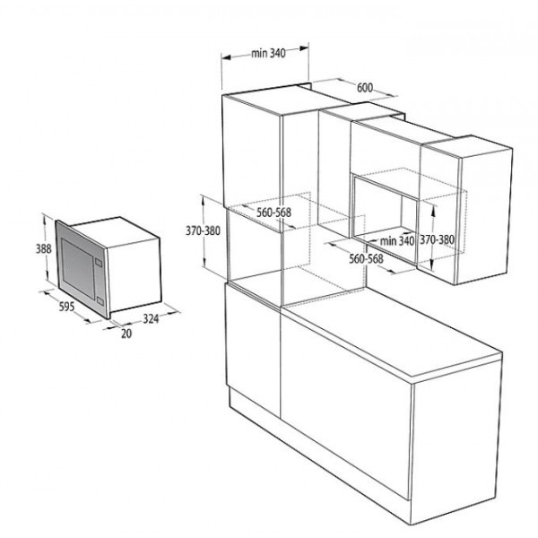 Gorenje BMX201AG1BG Beépíthető mikrohullámú sütő