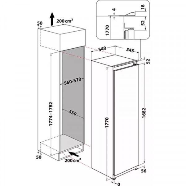 WHIRLPOOL AFB 18402 Beépíthető fagyasztószekrény