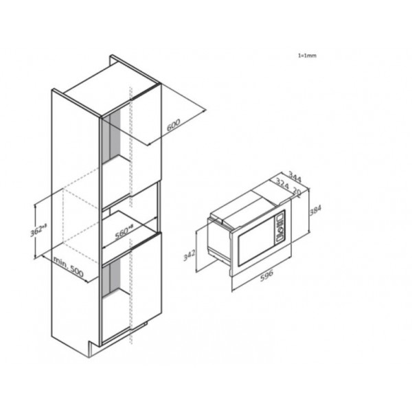 CANDY CA20FMW7NG Beépíthető mikrohullámú sütő
