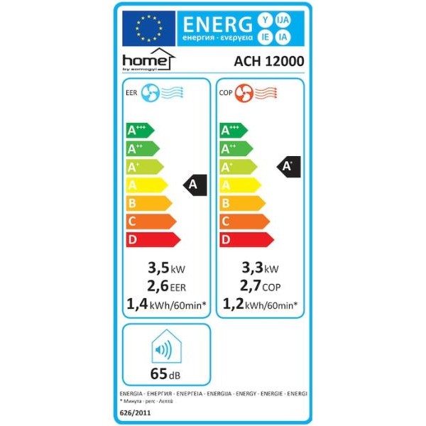 HOME ACH 12000 Mobil klíma, hűtő / fűtő, 3,5 / 3,3 kW, R290