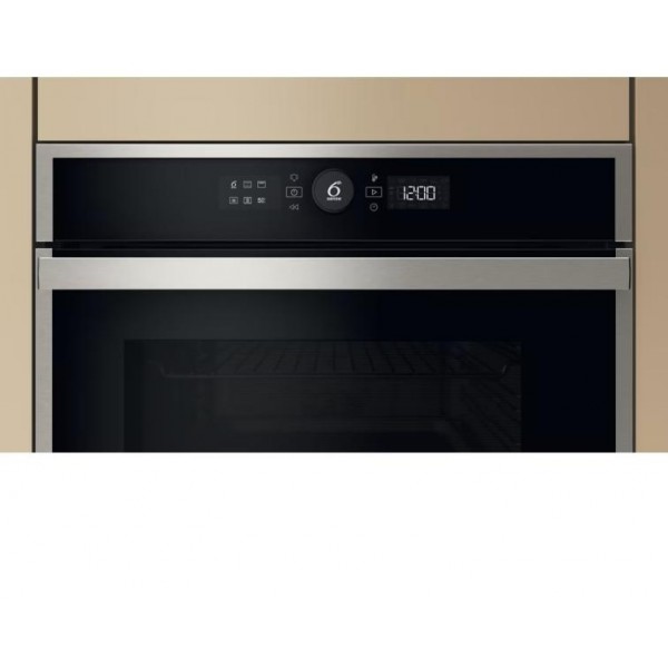 Whirlpool WOI4S8HM1SXA inox-fekete, beépíthető, sütőtér: 73 liter,grill, légkeverés sütő