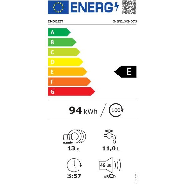 INDESIT IN2FE13CNO7S Mosogatógép