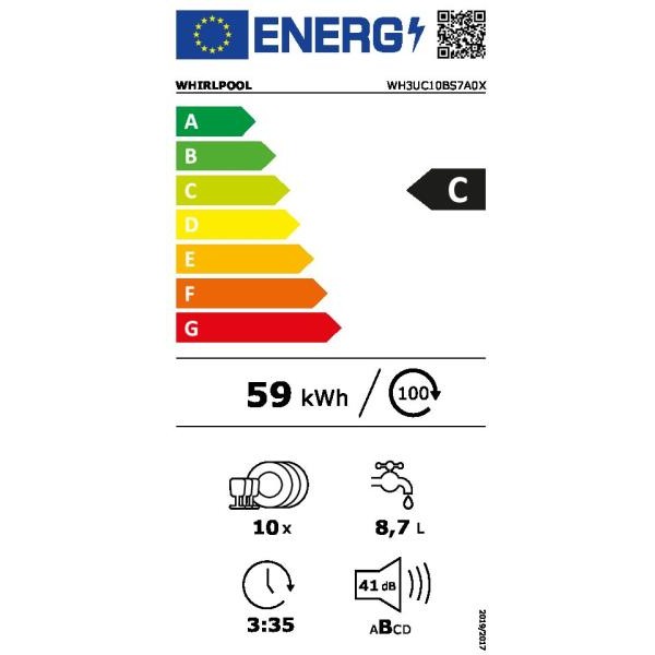 WHIRLPOOL WH3UC10BS7A0X Mosogatógép
