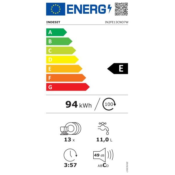 Indesit IN2FE13CNO7W Mosogatógép