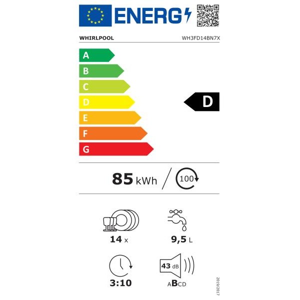 Whirlpool WH3FD14BN7X Mosogatógép